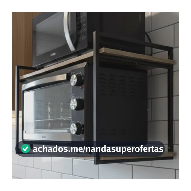 Prateleira Metal Industrial Suporte Para Microondas 70x40cm Cor Carvalho/preto