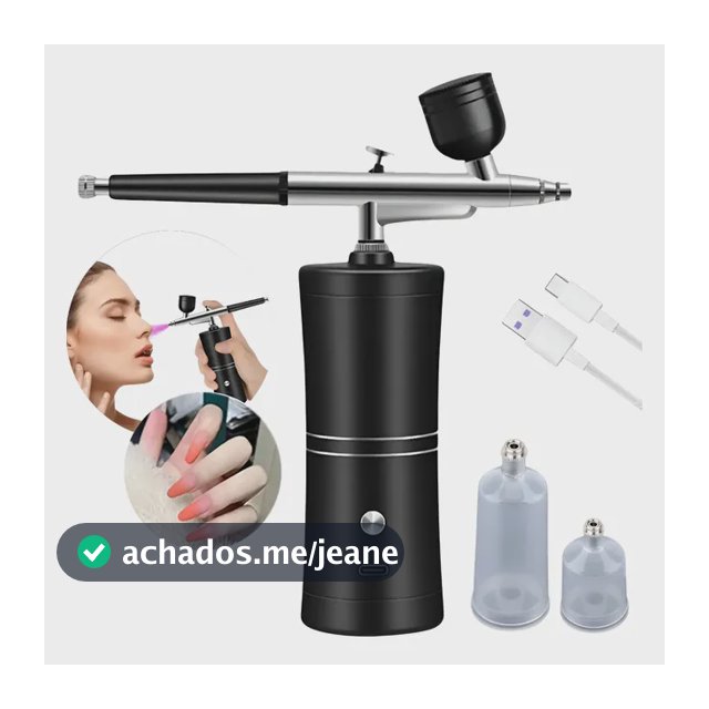 Kit Aerógrafo Recarregável Mini Compressor Sem Fio Portátil
