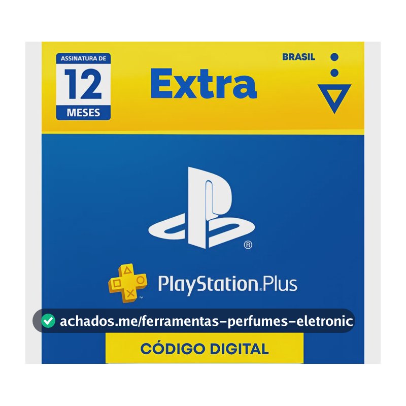 Cartão Playstation Plus 12 Meses Extra Brasil Físico BR