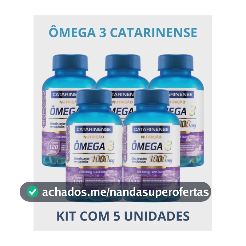 Ômega 3 1000mg Catarinense Epa 540mg em cápsula Sem sabor x 360g 5 kits de 120 un