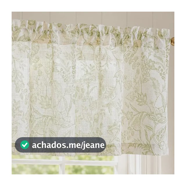 Cortina De Cozinha Valance De Linho Floral Farmhouse Valance