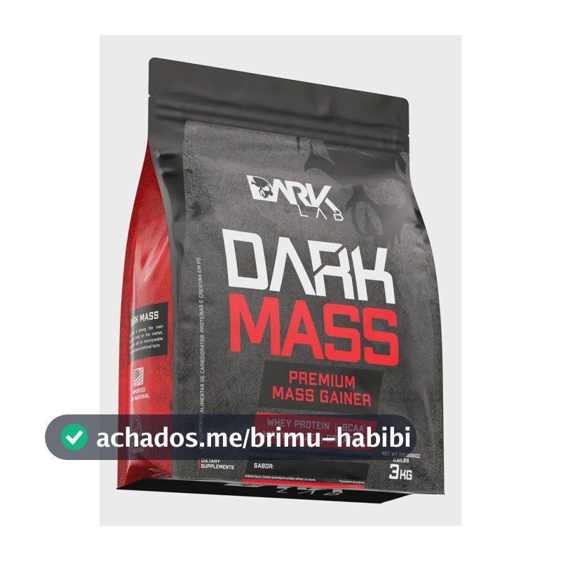 Hipercalórico Dark Mass 3kg Chocolate Branco c/ Morango Dark Lab