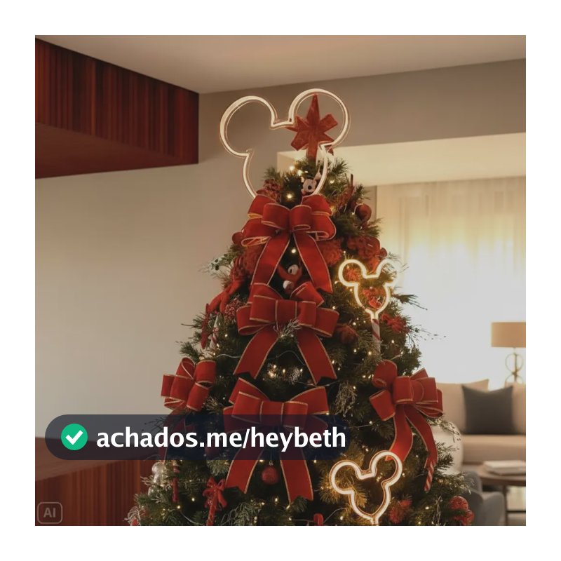 Cabeça Mickey Led Neon Para Árvore De Natal Décor 40 Cm Led Quente Rato