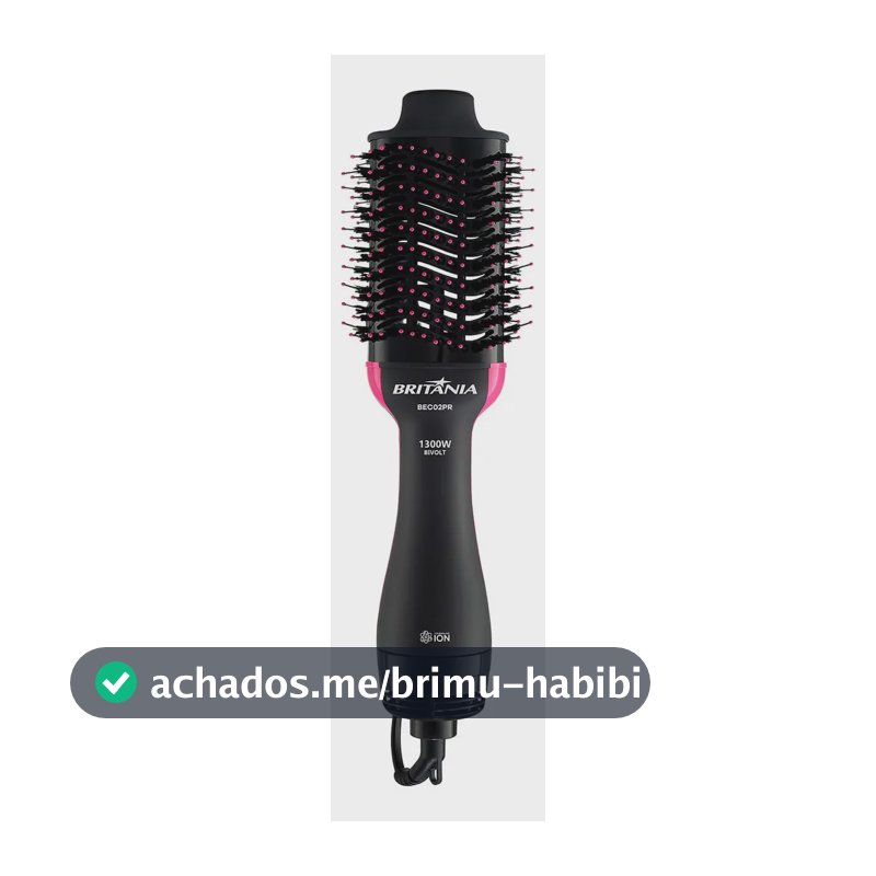 Britânia Escova Secadora Bec02pr 4 Em 1 1300w Cor Preto e Rosa