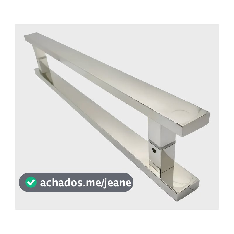 Puxador De Inox Para Porta Pivotante De Madeira E Vidro 80cm Polido