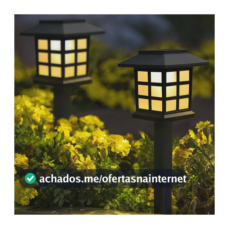 Kit 2 Mini Luminária Espeto Casinha Poste Solar Jardim Ip65 5v