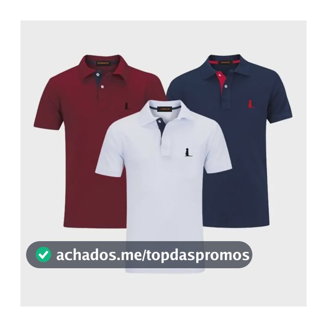 Kit 3 Camisas Gola Polo, Original Camisetas Blusas Qualidade