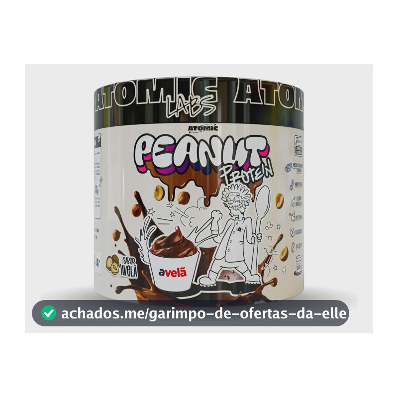 Peanut Protein 350g Avelã Atomic Labs Pasta Amendoim Whey Sem Lactose