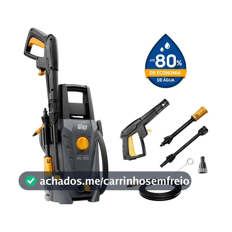 Lavadora de Alta Pressão WAP WL 1820 com Stop Total, Jato Leque e Concentrado