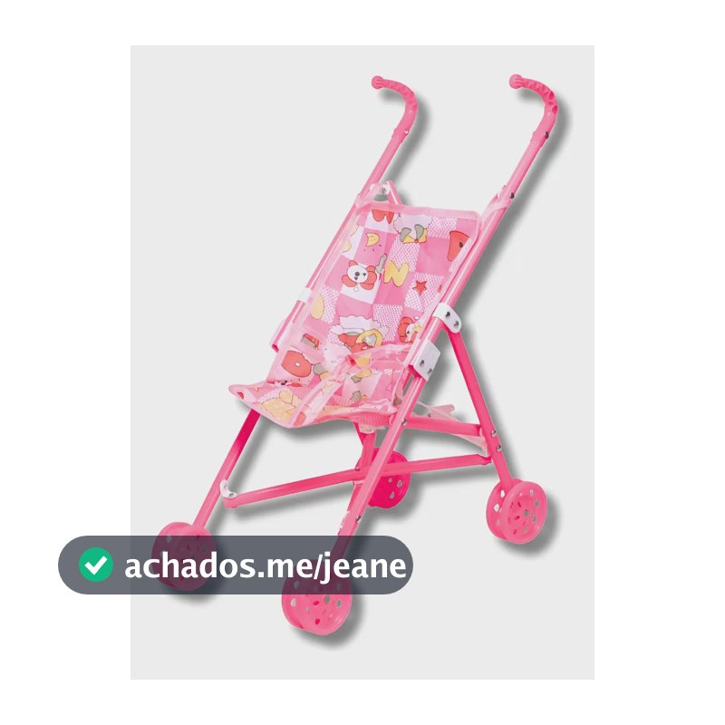 Carrinho de Boneca Castela Brasil Dobrável Rosa para Crianças