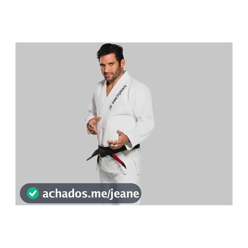 Kimono Jiu Jitsu Reforçado Trançado Pretorian Adulto 450g Branco A4
