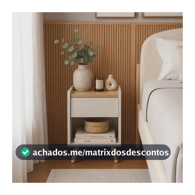 Mesa De Cabeceira Retrô Luxo Easy Premium  Byhouse Fosco Off White