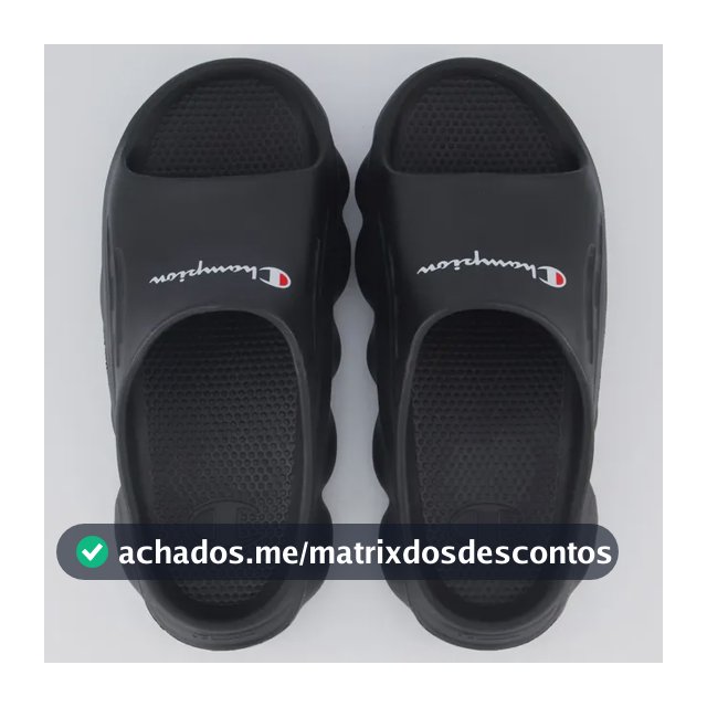 Chinelo Champion Nuvem Spheric Ii Script Preto