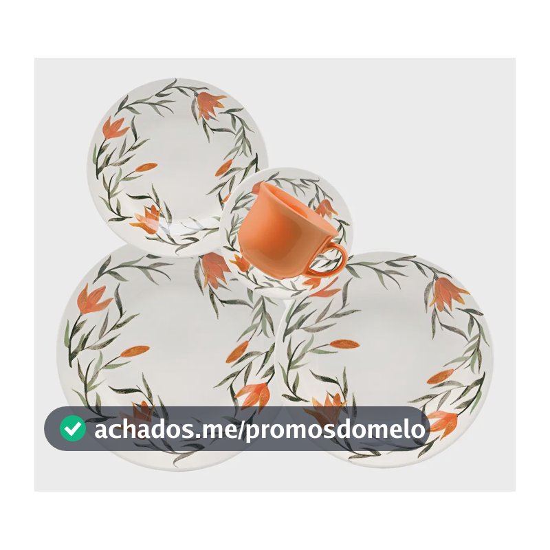 Aparelho De Jantar E Chá Donna Lírios 20 Peças Biona