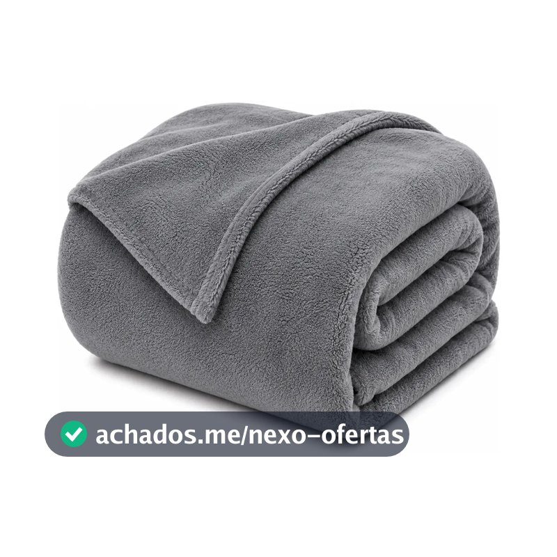 Cobertor Microfibra Casal Cinza 200cm X 180cm Liso 800 G