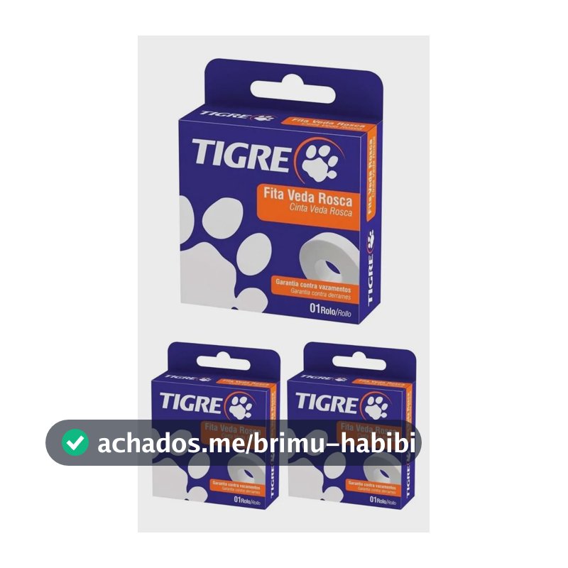 Kit 3 Veda Rosca Tigre 18mm X 25 Metros
