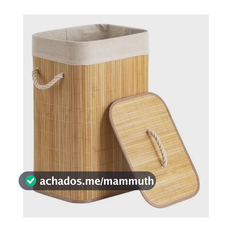 Cesto De Roupas De Bambu 50 Litros Yikasa