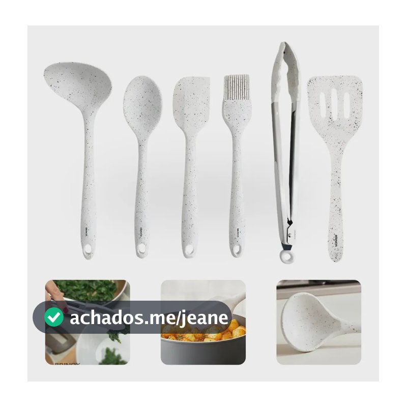 Kit 6 Utensílios Em Silicone Cozinha Vanilla - Brinox Vanilla