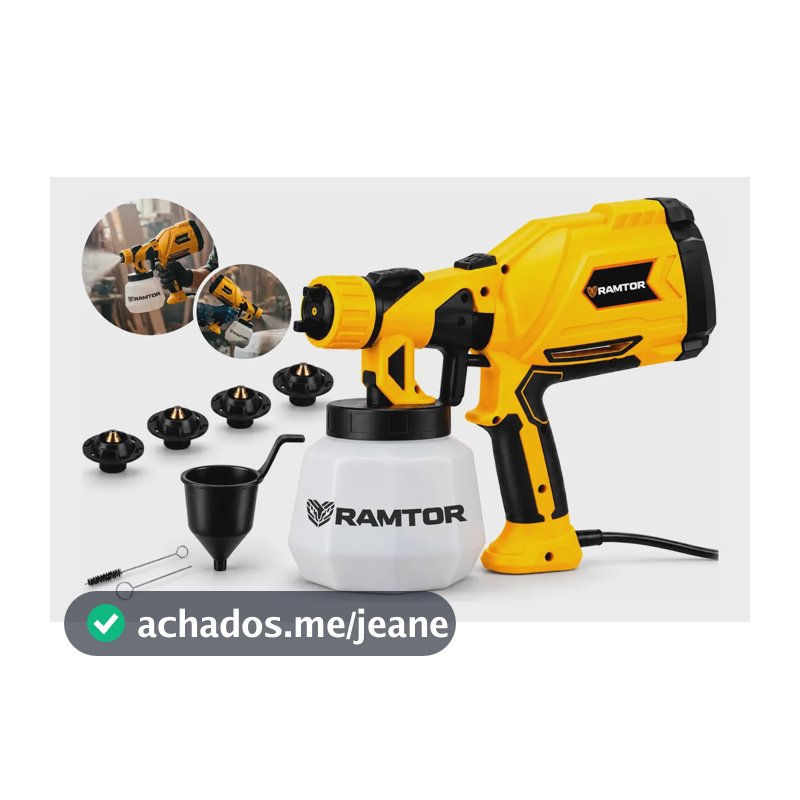 Pistola De Pintura Elétrica 580w 127v Reservatório 1200ml Preto/amarelo 127v