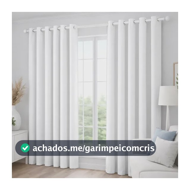 Cortina Grande Sala Quarto 300x250 Tecido Oxford 2 Folhas