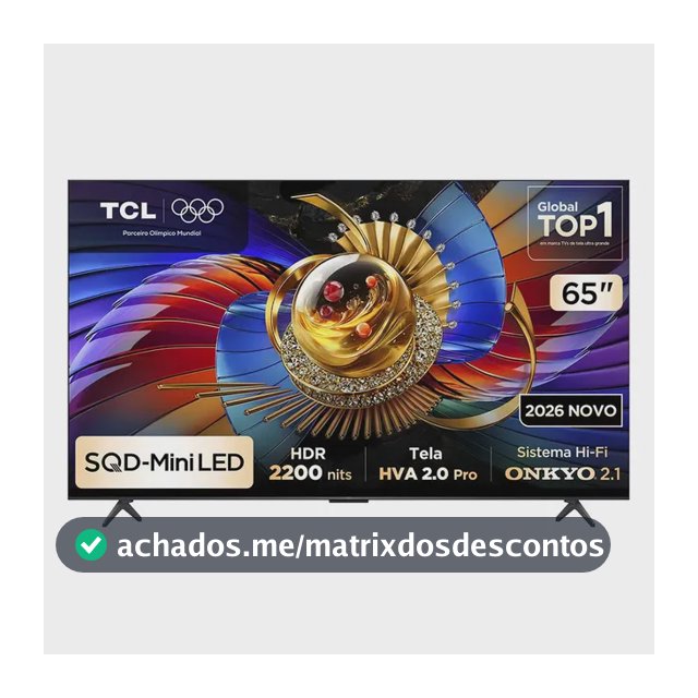 Smart TV TCL 65 Polegadas SQD-Mini LED 4K Q7D Pro WiFi Bluetooth Google TV HDR10+ 144 Hz 65Q7DPRO