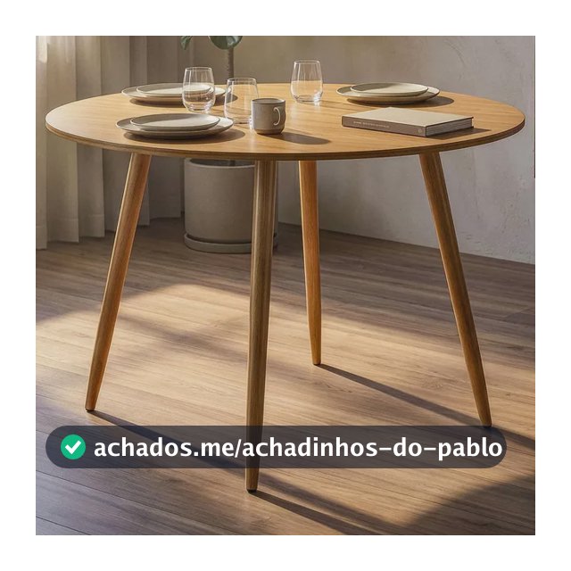 Mesa Redonda 90cm Mdf Sala De Jantar E Cozinha Branco Louro Freijó