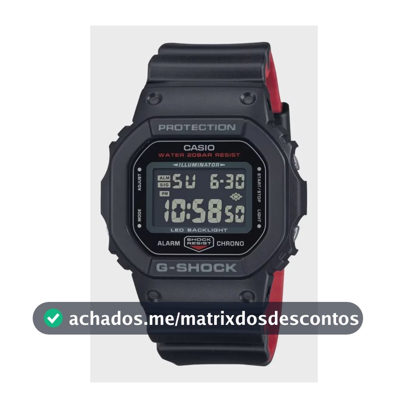 Relógio Casio G-shock Masculino Digital Dw-5600uhr-1dr