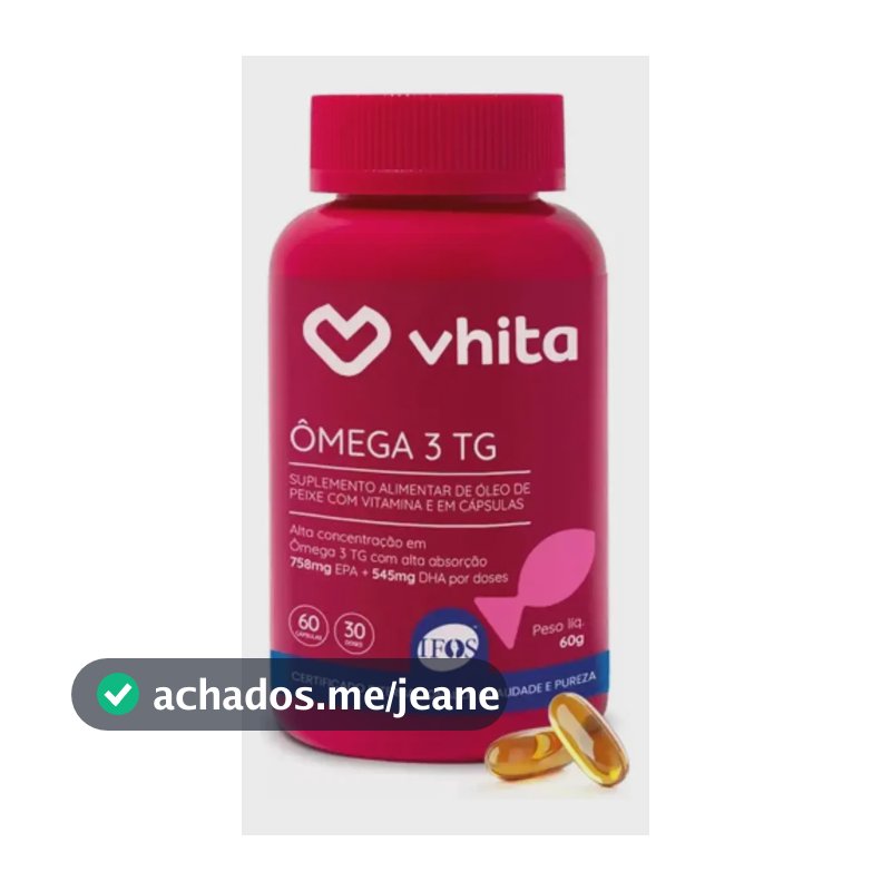 Ômega 3 Vhita em cápsula Sem sabor x 60g de 60 un