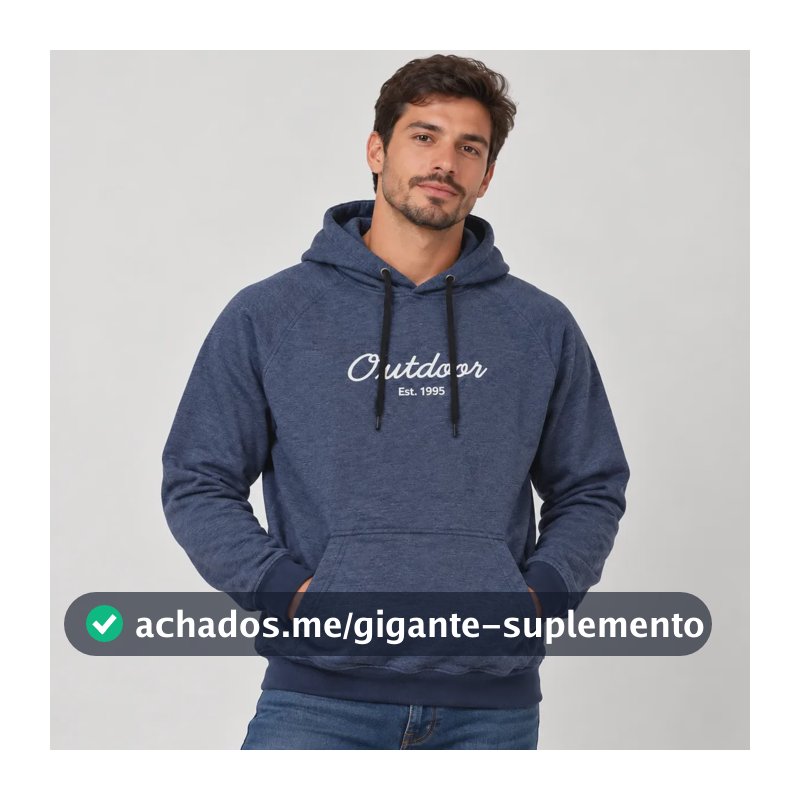 Jaqueta Moletom Masculino Zíper Bolsos Moda Homem Básico M Azul - Estampas Variadas