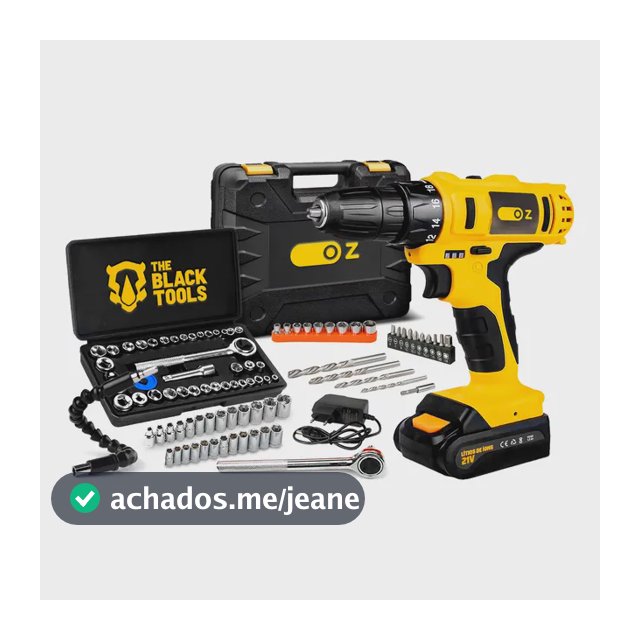 Furadeira De Impacto A Bateria 21v + Jogo De Soquetes 40 Pçs