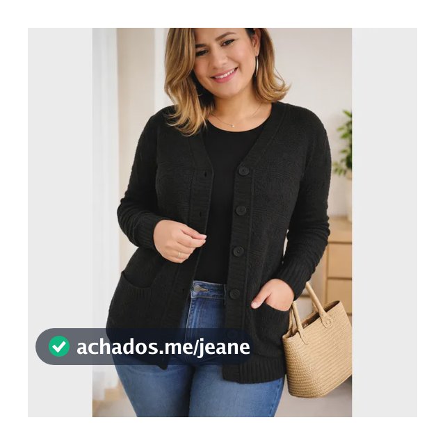 Casaco Basico Botões Tricot Inverno