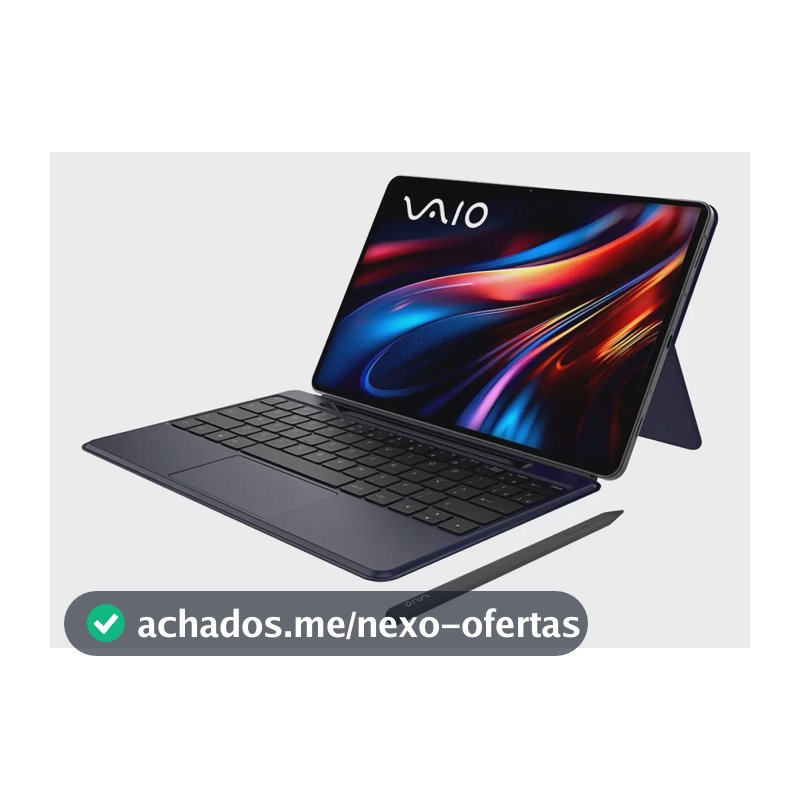 Tablet VAIO TL12 8GB RAM 256GB Octa-Core Tela AMOLED 12.6” 2.5K com Teclado de Conexão Inteligente e Caneta Ativa 5G WiFi Câmera 13MP + Selfie 12MP 10.090mAh Android 15 – Preto