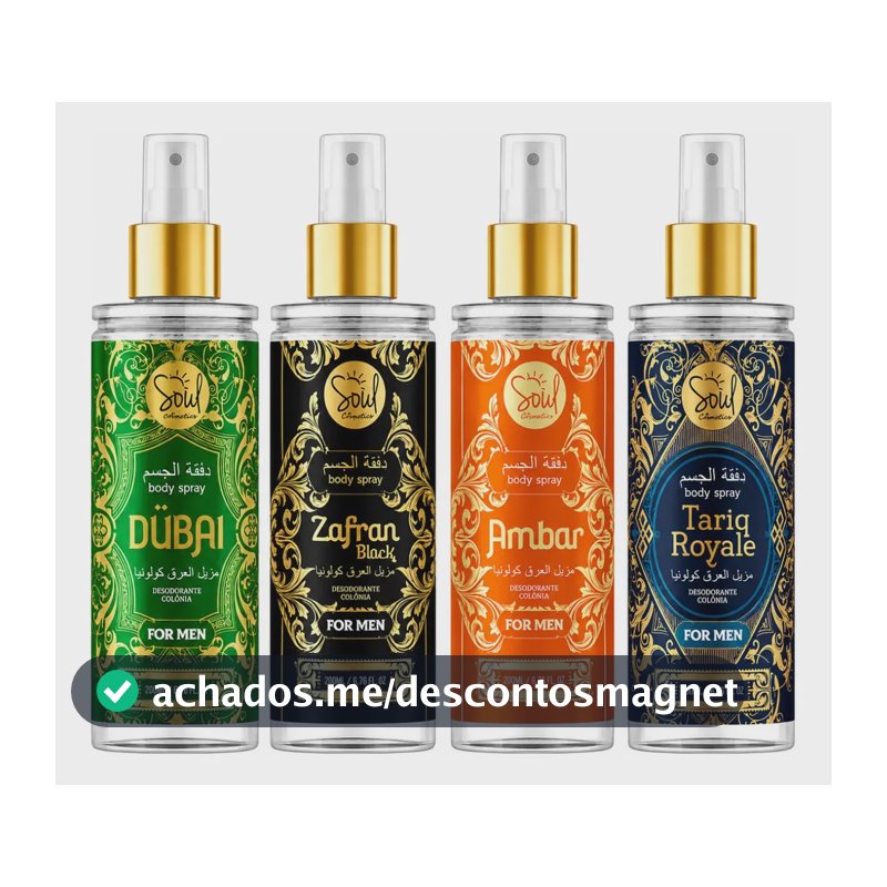Body Splash Arabe C/4un 200ml Perfume Masculino de Luxo Alta Concentração