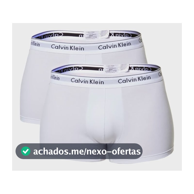 Kit 2 Cuecas Masculinas Boxer Branca Calvin Klein 0900 Liso L