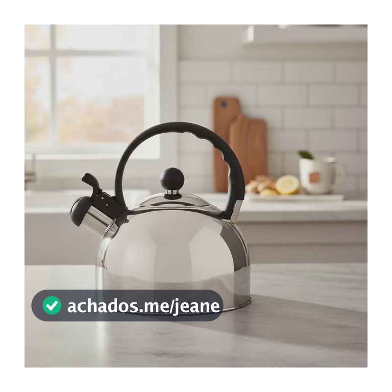 Chaleira Inox Roma Bule De Chá Com Apito Fervedor 2 Litros Cinza