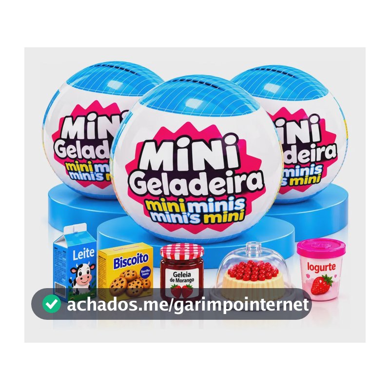 Kit 3 Bolas Surpresa Cápsula Mini Brands Hc-3006 Azul Colecionável Miniatura Realista Brinquedo Infantil