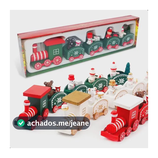 Trem De Madeira Decoração Natalina Natal Enfeite Brinquedo