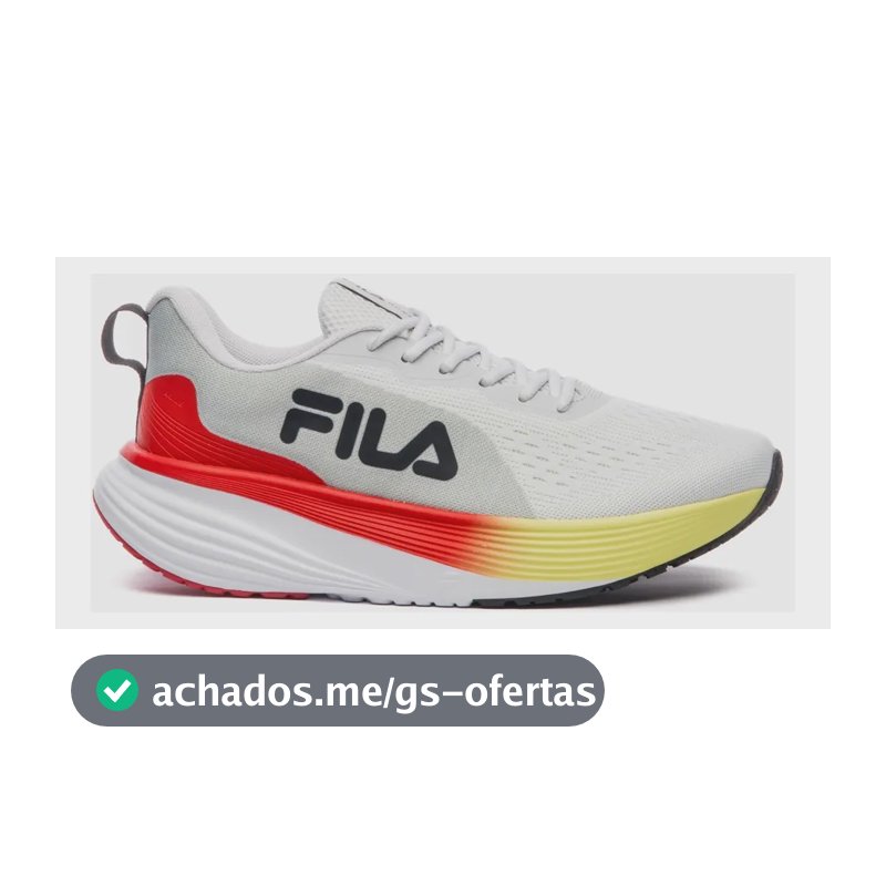Tênis Masculino Agile Fila Branco/vermelho/verde Limao Liso 41 Br
