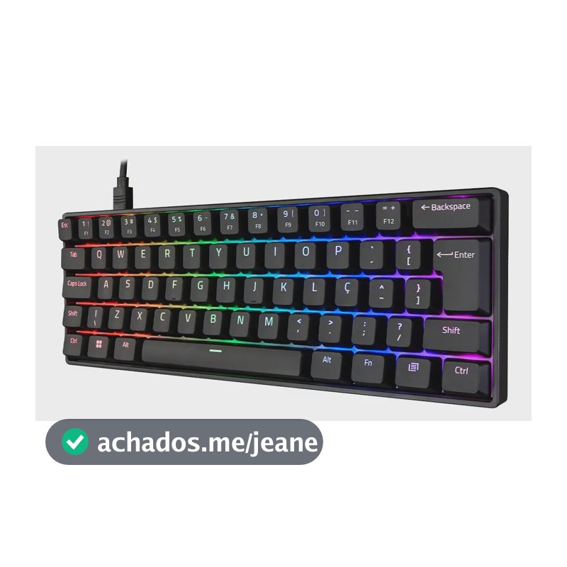 Teclado Mecânico Akko 3061s Preto ABNT2 Switch Rosa RGB