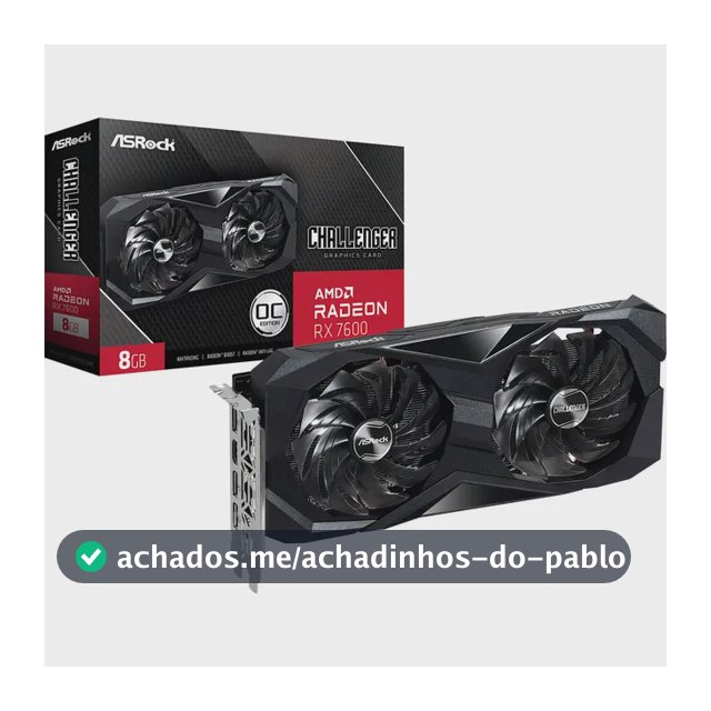 Placa de Vídeo ASRock Radeon RX 7600 8GB Challenger OC GDDR6 HDMI 2.1