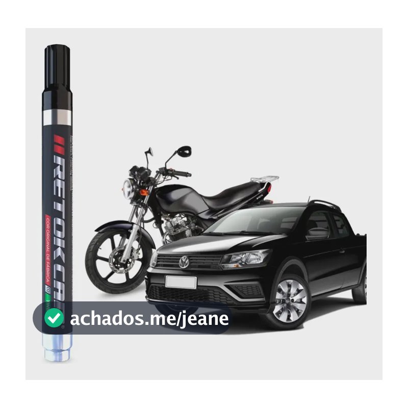 Caneta Pintura Automotiva Tira Risco Carro Moto Preto Reparo