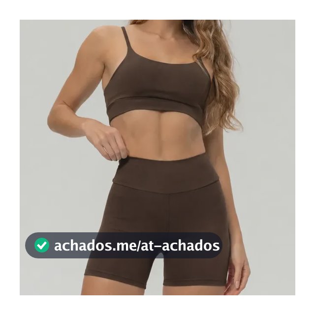 Conjunto Fitness Academia Top Shorts Meia Coxa Cintura Alta
