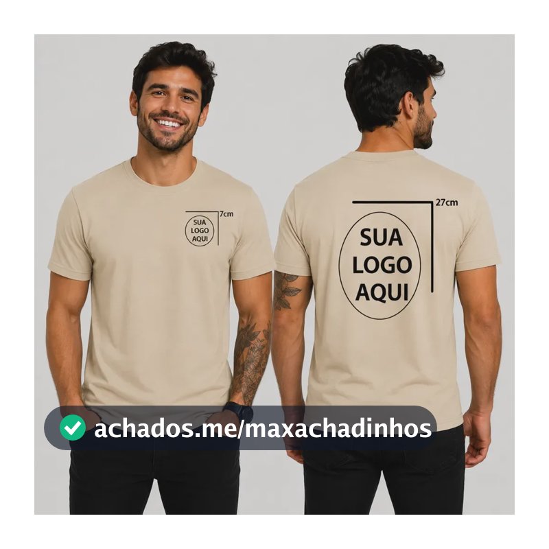 Camisa Personalizada Com Logo Marca 100% Algodao Urbana Top White P