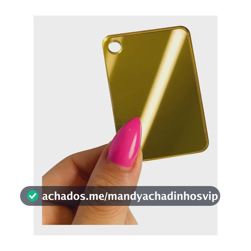 Chapa Espelho Acrilico Dourado 50cm X 50cm X 2mm Esp. Sem Moldura
