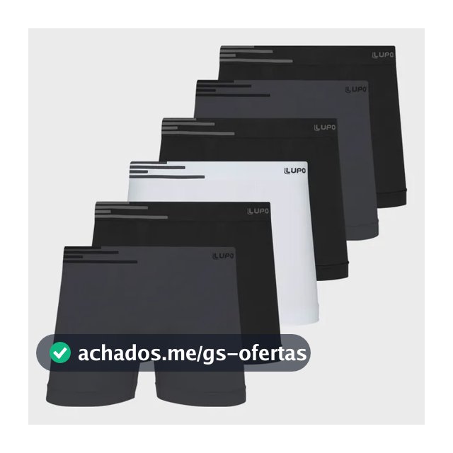 Kit 6 Cuecas Boxer Lupo Microfibra Sem Costura Box Masculina