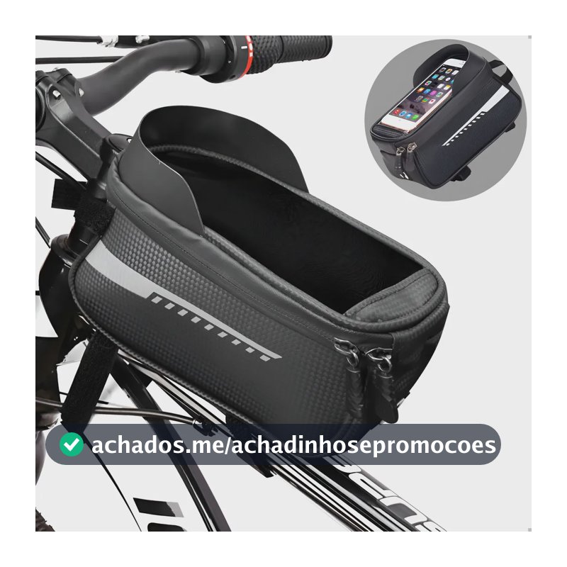 Bolsa Quadro Bike 2l Prova D Agua Celular Gps 7'' Acessórios Preto