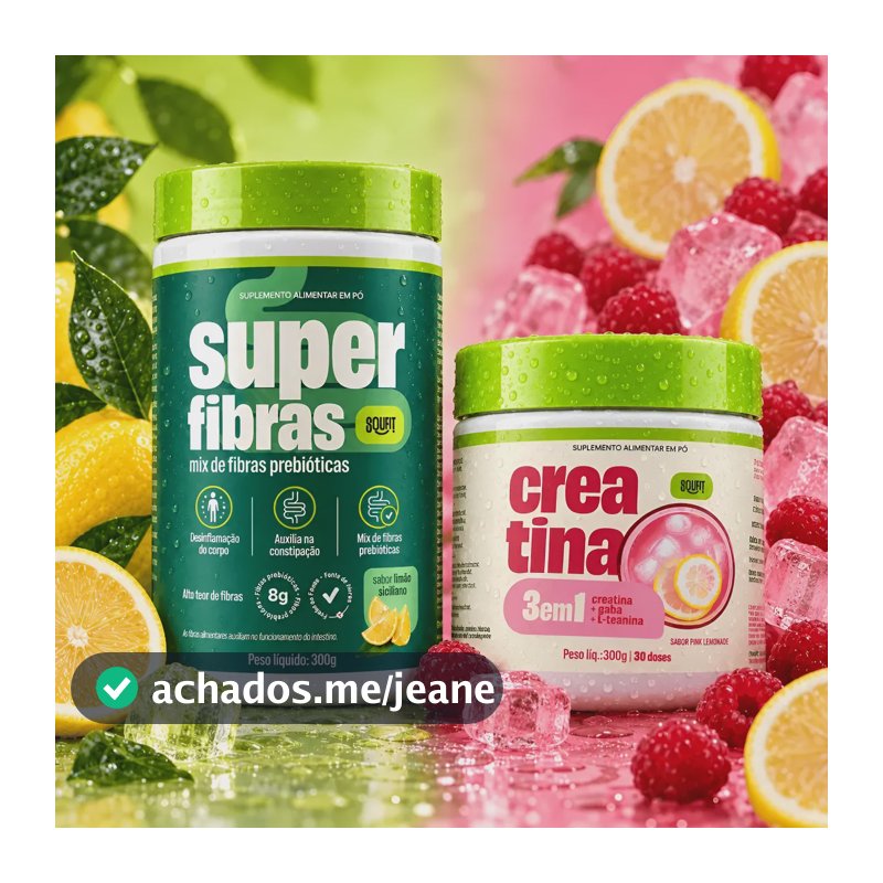 Creatina 300g- Pink Lemonade+super Fibras Limão 300g -soufit Limão Siciliano