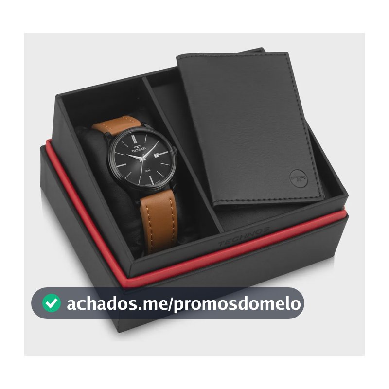 Kit Relógio Technos Masculino Steel Preto - 2115ubr/k0p Marrom Preto