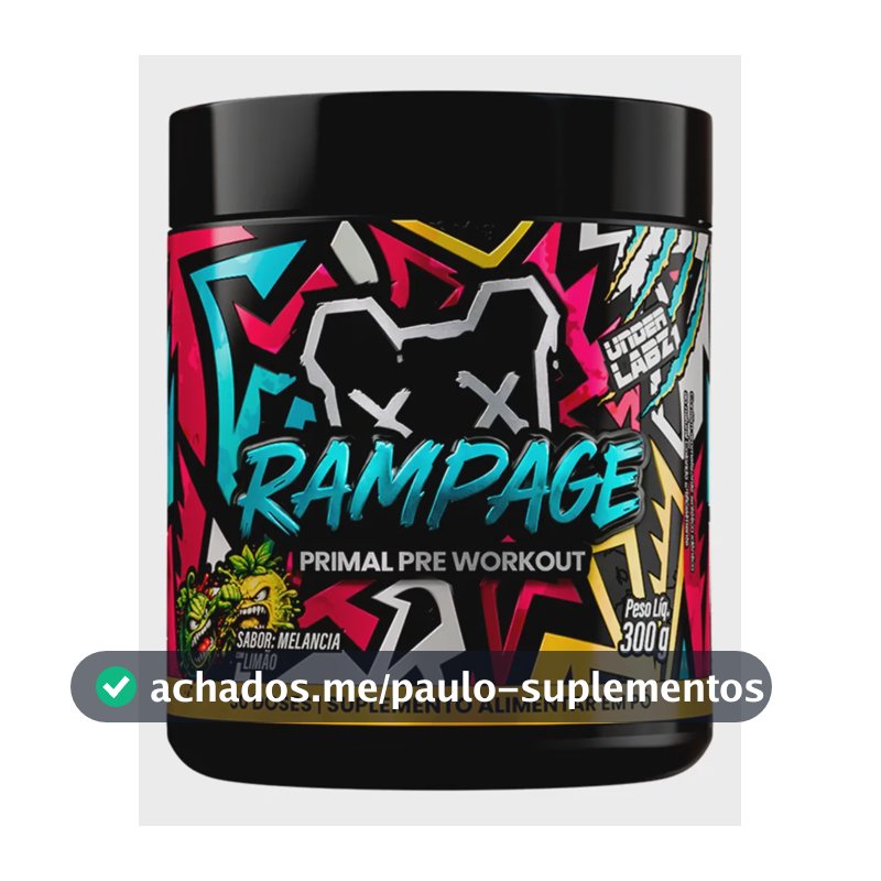Pré Treino Rampage Under Labz Arginina Taurina Cafeína 300g Melancia E Limão 300g