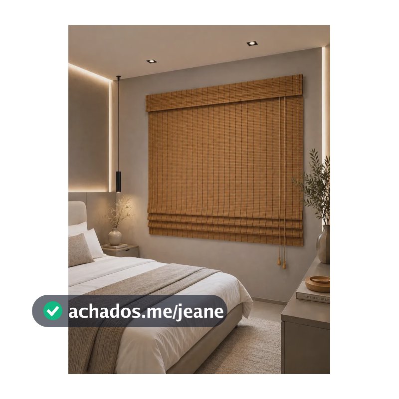 Persiana Romana Bambu Block 140larg X 160alt Natural